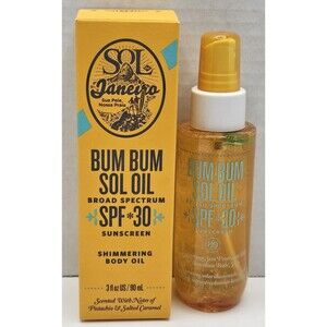 SOL JANEIRO BUM BUM SOL OIL SHIMMERING BODY OIL SPF 30 SUNSCREEN ~ 3 OZ 90ML